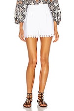 ALAÏA Scalloped Edge Short in Blanc, view 1, click to view large image.