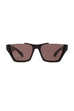 ALAÏA Rectangle Sunglasses in Black & Grey, view 1, click to view large image.