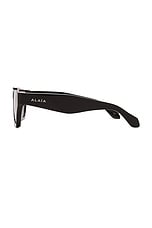 ALAÏA Rectangle Sunglasses in Black & Grey, view 3, click to view large image.