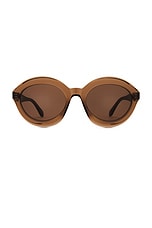 ALAÏA ALAЇA Round Sunglasses in Brown | FWRD