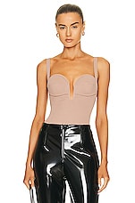 ALAÏA Cup Angie Bodysuit in Nude, view 1, click to view large image.