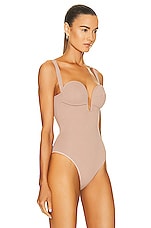 ALAÏA Cup Angie Bodysuit in Nude, view 3, click to view large image.