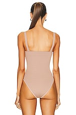 ALAÏA Cup Angie Bodysuit in Nude, view 4, click to view large image.
