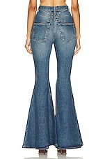 ALAÏA Flare Jean in Bleu Vintage, view 3, click to view large image.