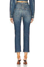 ALAÏA High Waist Straight Leg in Bleu Vintage, view 3, click to view large image.