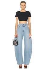 ALAÏA Round Pant in Bleu Clair, view 5, click to view large image.