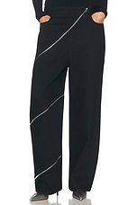 ALAÏA Spiral Wide Leg Jeans in Noir | FWRD