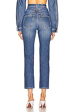 ALAÏA High Waisted Jean in Blue Jean, view 3, click to view large image.