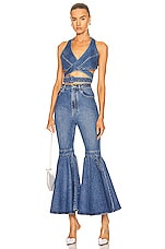 ALAÏA Crinoline Jean in Blue, view 4, click to view large image.
