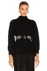ALAÏA Fitted Sculpted Long Sleeve Sweater in Noir, view 1, click to view large image.