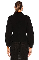 ALAÏA Fitted Sculpted Long Sleeve Sweater in Noir, view 4, click to view large image.
