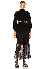 ALAÏA Fitted Sculpted Long Sleeve Sweater in Noir, view 5, click to view large image.