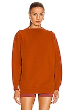ALAÏA Relaxed Regular Fit Cashmere Sweater in Orange, view 1, click to view large image.
