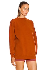 ALAÏA Relaxed Regular Fit Cashmere Sweater in Orange, view 2, click to view large image.