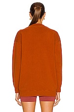 ALAÏA Relaxed Regular Fit Cashmere Sweater in Orange, view 3, click to view large image.