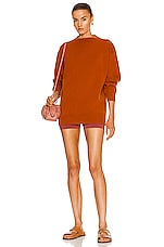 ALAÏA Relaxed Regular Fit Cashmere Sweater in Orange, view 4, click to view large image.