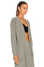 ALAÏA Regular Relaxed Fit Cardigan in Gris Chine, view 3, click to view large image.