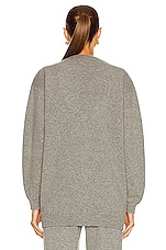 ALAÏA Regular Relaxed Fit Cardigan in Gris Chine, view 4, click to view large image.