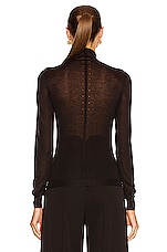 ALAÏA Long Sleeve Roll Neck Sweater in Noir, view 3, click to view large image.