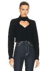 ALAÏA Heart Sweater in Noir, view 1, click to view large image.