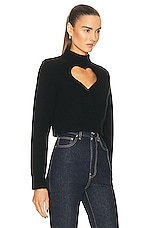 ALAÏA Heart Sweater in Noir, view 2, click to view large image.