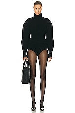 ALAÏA High Neck Sweater in Noir Alaia, view 4, click to view large image.