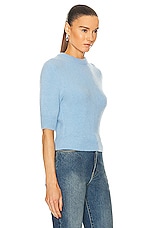 ALAÏA Cropped Jumper Sweater in Ciel, view 2, click to view large image.