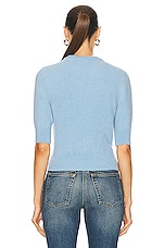 ALAÏA Cropped Jumper Sweater in Ciel, view 3, click to view large image.