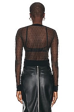 ALAÏA Sheer Cardigan in Black, view 3, click to view large image.
