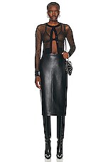 ALAÏA Sheer Cardigan in Black, view 4, click to view large image.