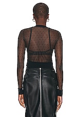 ALAÏA Sheer Jumper Sweater in Noir, view 3, click to view large image.