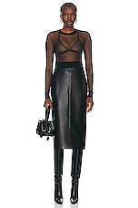 ALAÏA Sheer Jumper Sweater in Noir, view 4, click to view large image.