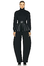 ALAÏA Oversize Jumper Sweater in Noir, view 4, click to view large image.