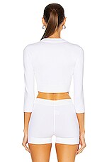 ALAÏA Viscose Cardigan in Blanc, view 3, click to view large image.