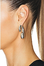 ALAÏA Hoop Earrings in Silver, view 2, click to view large image.
