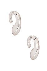 ALAÏA Hoop Earrings in Silver, view 3, click to view large image.