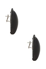 ALAÏA Heart Stud Earrings in Noir, view 3, click to view large image.