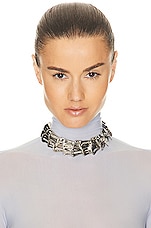 ALAÏA Croco Necklace in Argent, view 2, click to view large image.