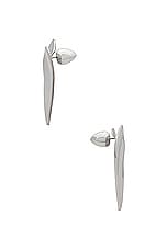 ALAÏA Torn Heart Earrings in Silver, view 3, click to view large image.