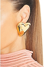 ALAÏA Bombe Heart Earrings in Gold, view 2, click to view large image.