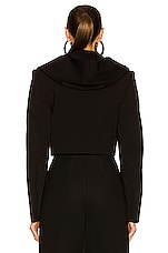 ALAÏA Hooded Short Jacket in Noir, view 4, click to view large image.