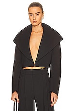 ALAÏA Hooded Jacket in Noir, view 1, click to view large image.