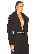 ALAÏA Hooded Jacket in Noir, view 2, click to view large image.
