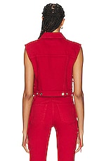 ALAÏA Eyelet Vest in Rouge Alaia, view 3, click to view large image.