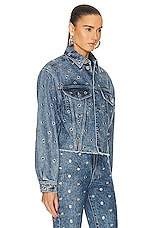 ALAÏA Eyelet Jacket in Bleu Neige, view 2, click to view large image.
