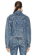 ALAÏA Eyelet Jacket in Bleu Neige, view 3, click to view large image.