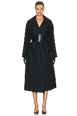 ALAÏA Belted Trench Coat in Noir, view 1, click to view large image.