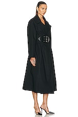 ALAÏA Belted Trench Coat in Noir, view 2, click to view large image.