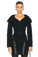 ALAÏA Zipped Jacket in Noir ALA?A, view 1, click to view large image.