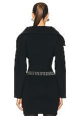 ALAÏA Zipped Jacket in Noir ALA?A, view 3, click to view large image.